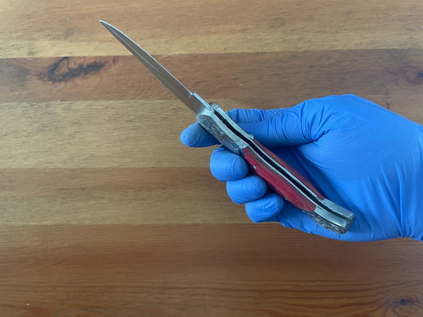 3.5" Spanish Navaja Pocket Knife Eagle Bolsters Wood Scales Lockback USA Seller