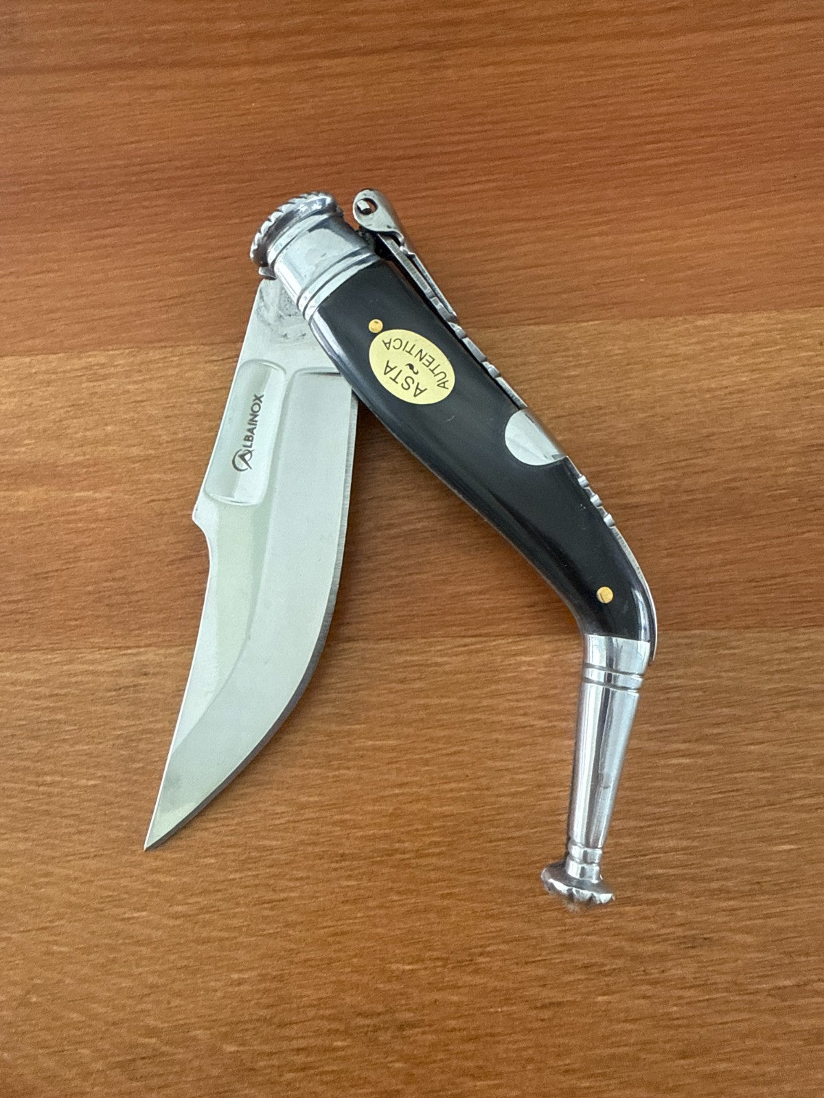 3.3" Navaja Jerezana Pocket Knife Bullhorn Scales with Ratchet From Spain