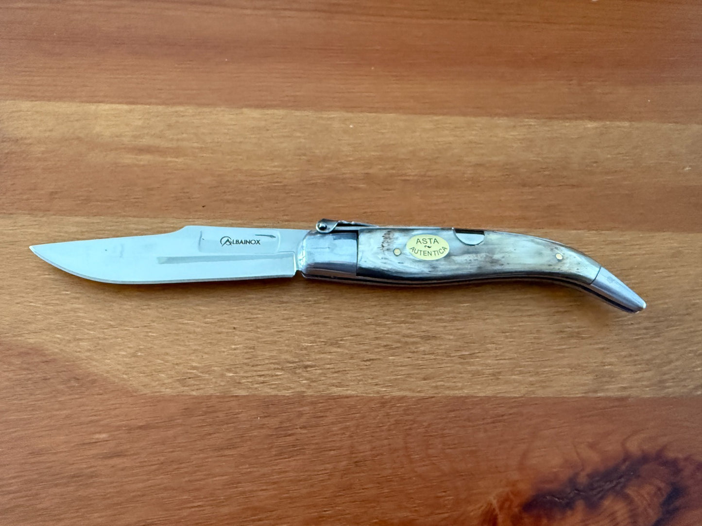 3.7" Spanish Navaja Teja Albacete Folding Pocket Knife Genuine Bull Horn Scales