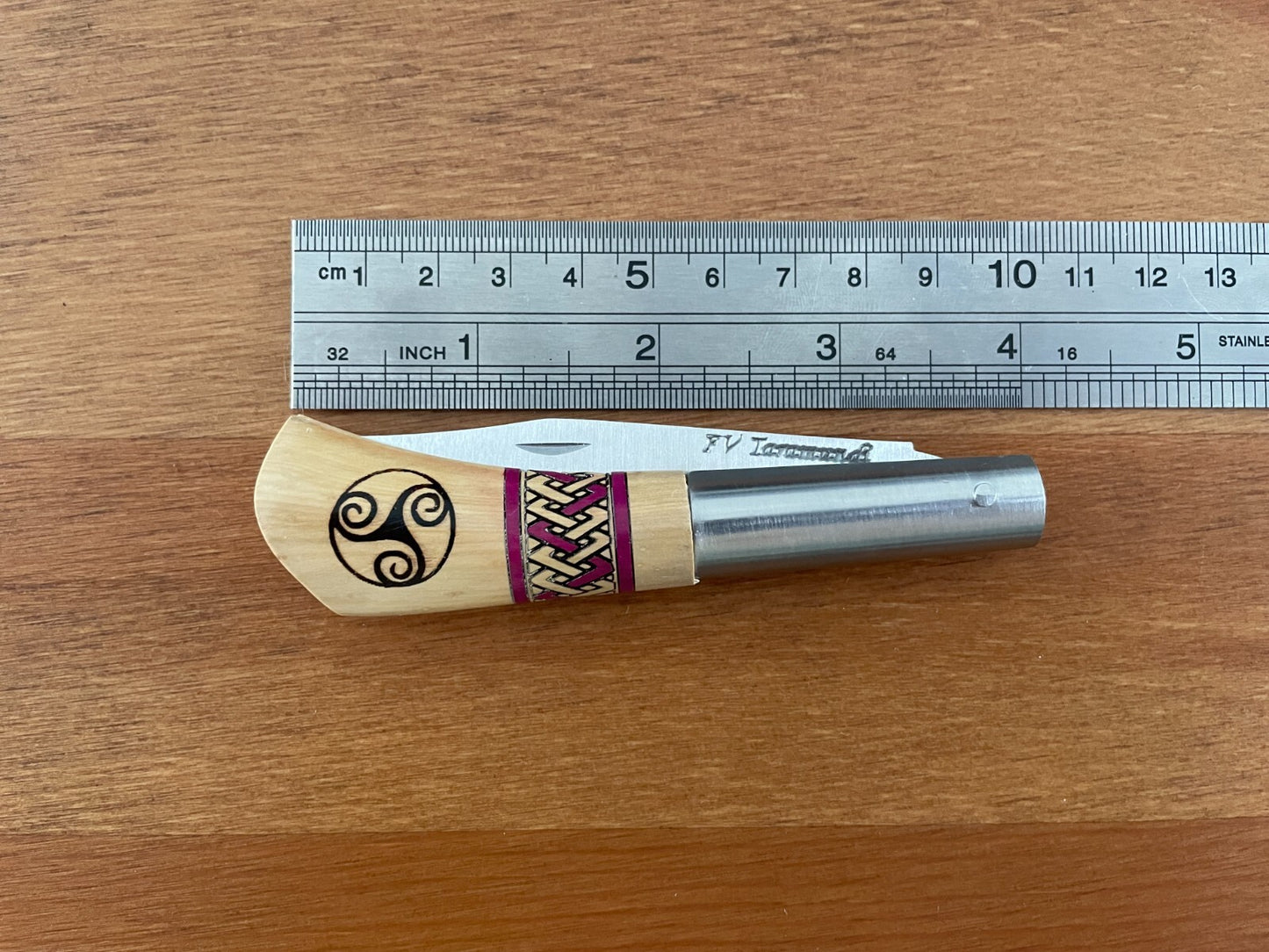 3.14" FV Taramundi Navaja Pocket Knife Made in Asturias Decorated Wood Handle