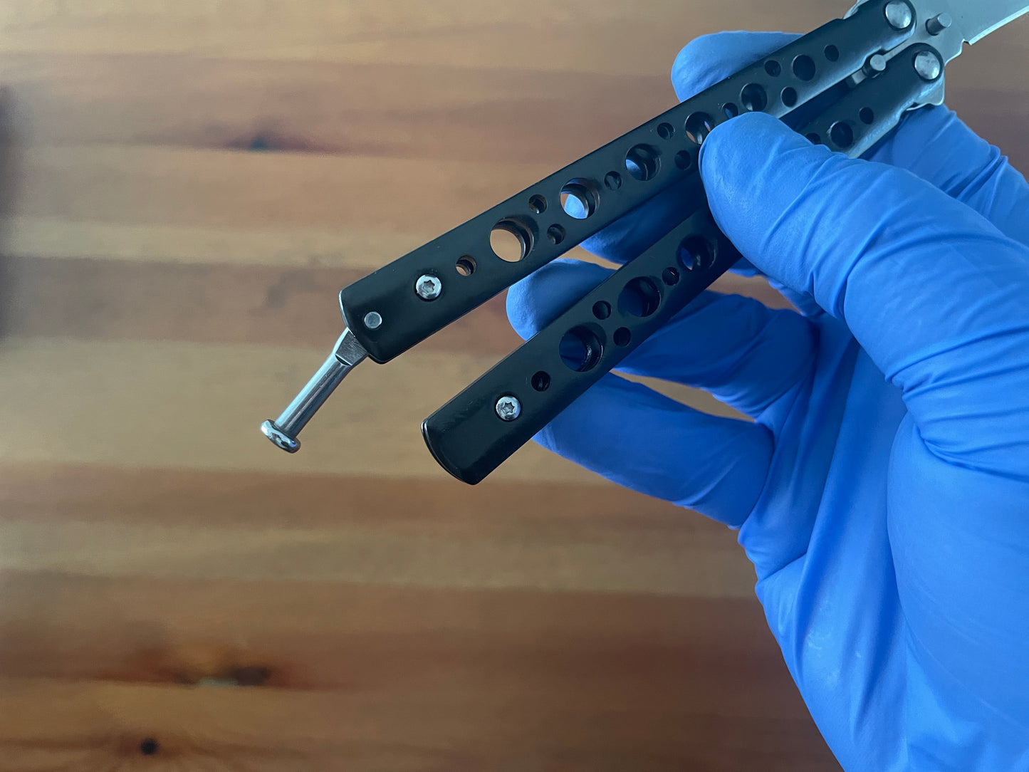 3.9" Stainless Blade Fan Knife With Chrome Zamak Handle and Holes