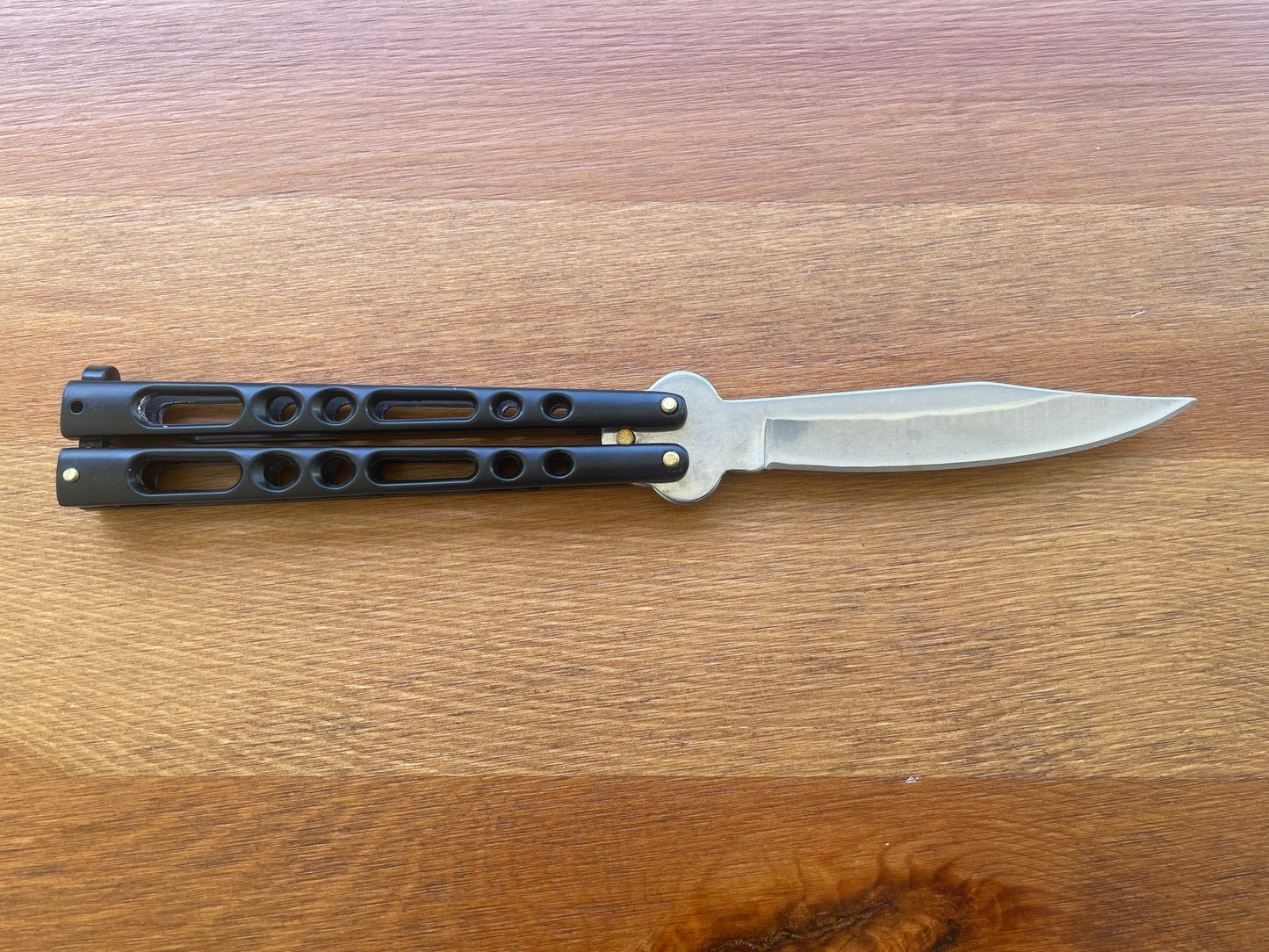3.9" Stainless Blade Fan Knife With Zamak Black Handle Lock in Handle