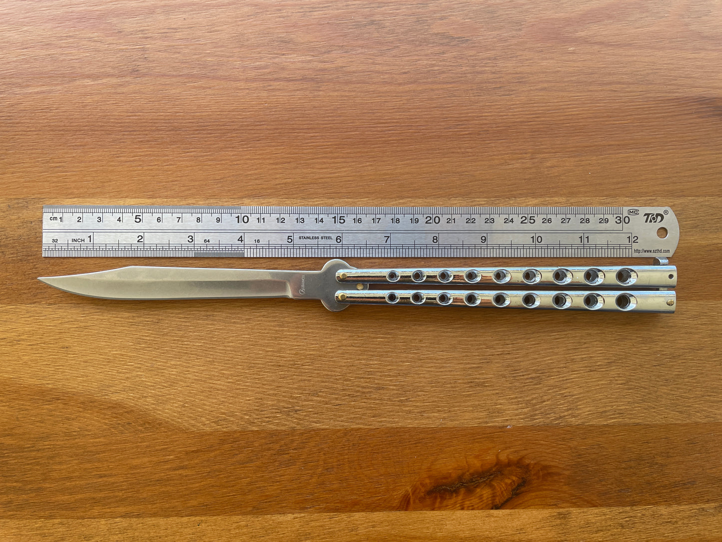 5.9" Stainless Blade Folding Pocket Knife With Zamak/Chrome Handle Long Blade