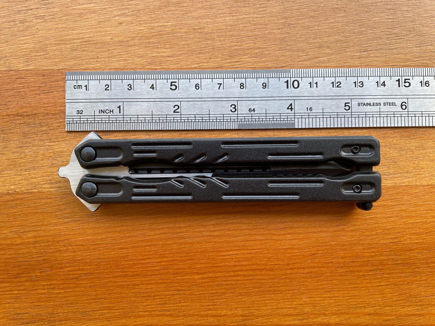 4.8" Polished Stainless Steel Blade Folding Fan Knife Steel Handle
