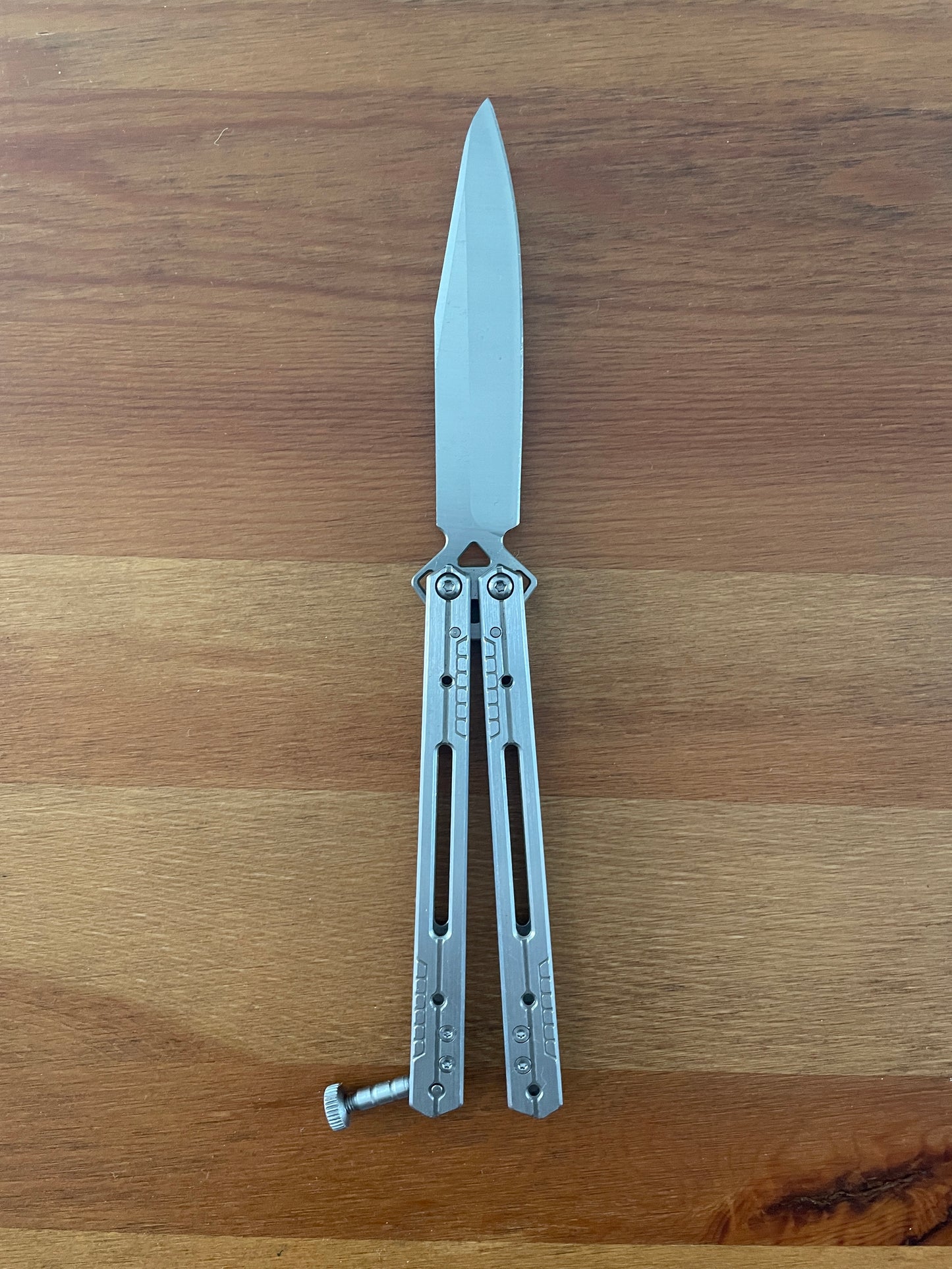 4.13" Stainless Blade Fan Folding Knife CNC Laser Satin Finish