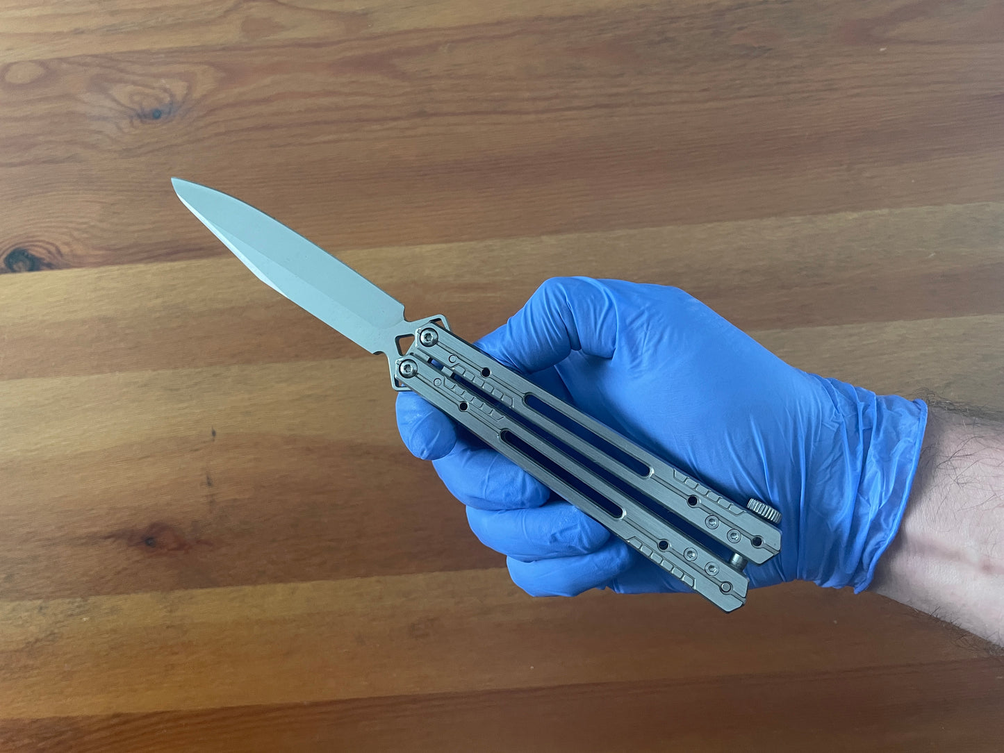 4.13" Stainless Blade Fan Folding Knife CNC Laser Satin Finish