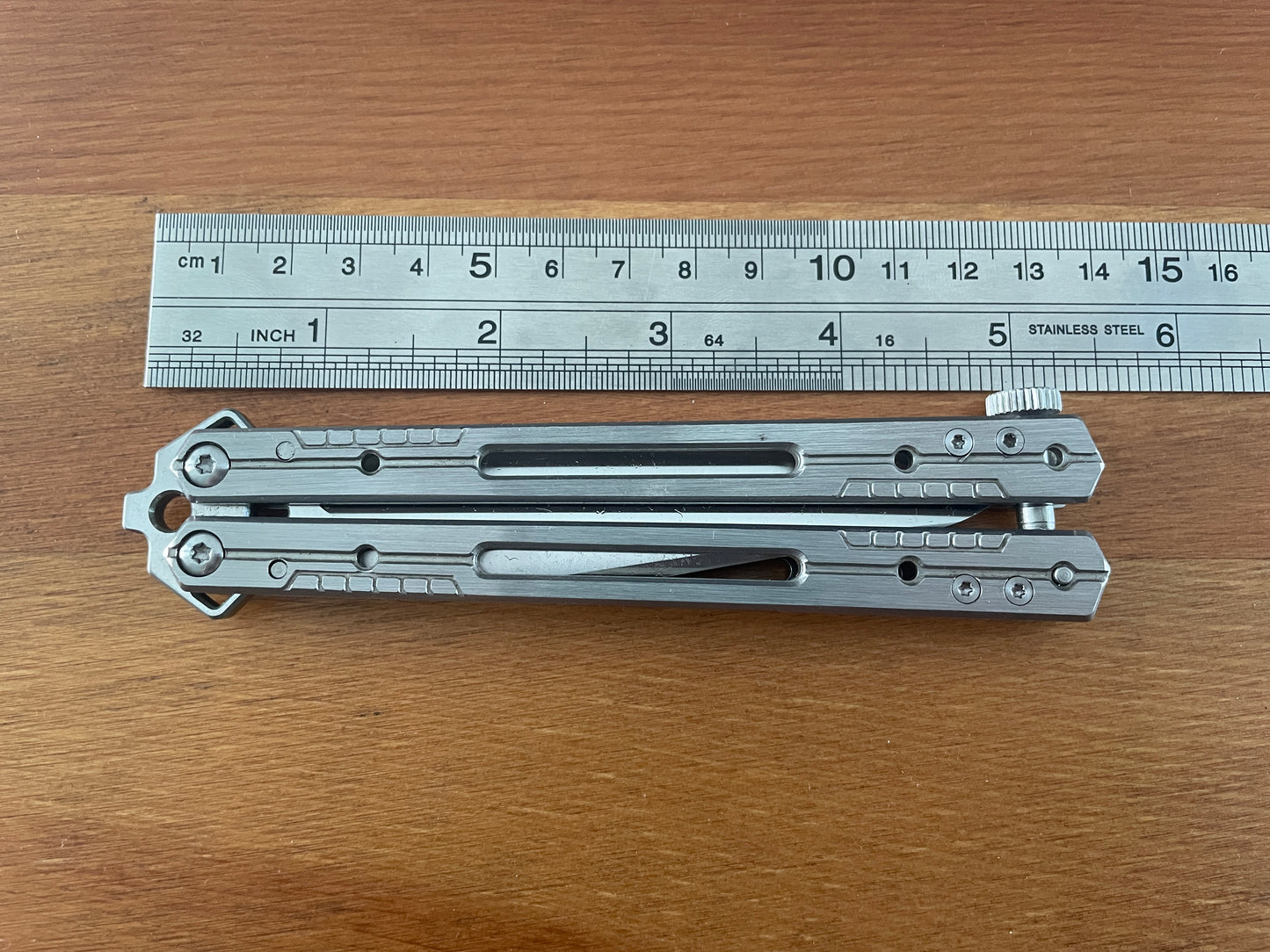 4.13" Stainless Blade Fan Folding Knife CNC Laser Satin Finish