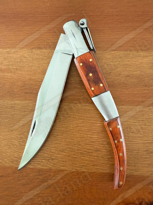 5.3" Arabian Style Classic Spanish Navaja Knife Red Wood Scales With a Ratchet