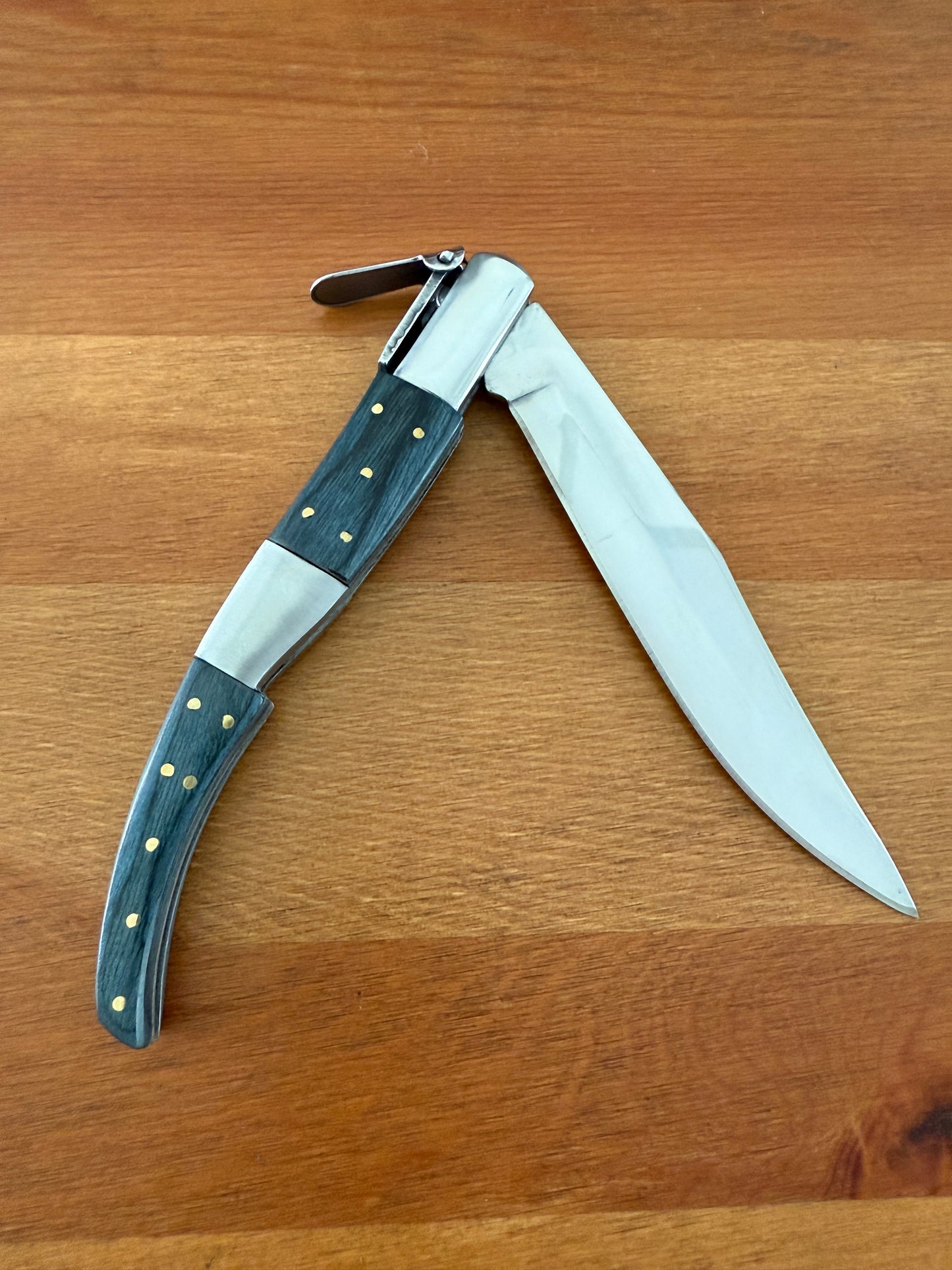 5.3" Arabian Style Navaja Folding Pocket Knife Blue Wood Scales Made in Spain