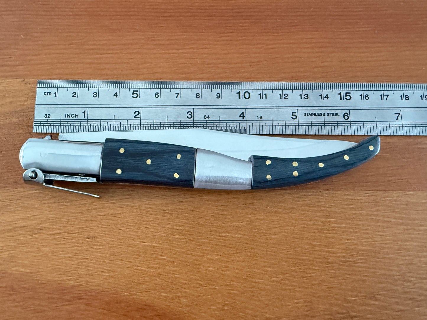 5.3" Arabian Style Navaja Folding Pocket Knife Blue Wood Scales Made in Spain