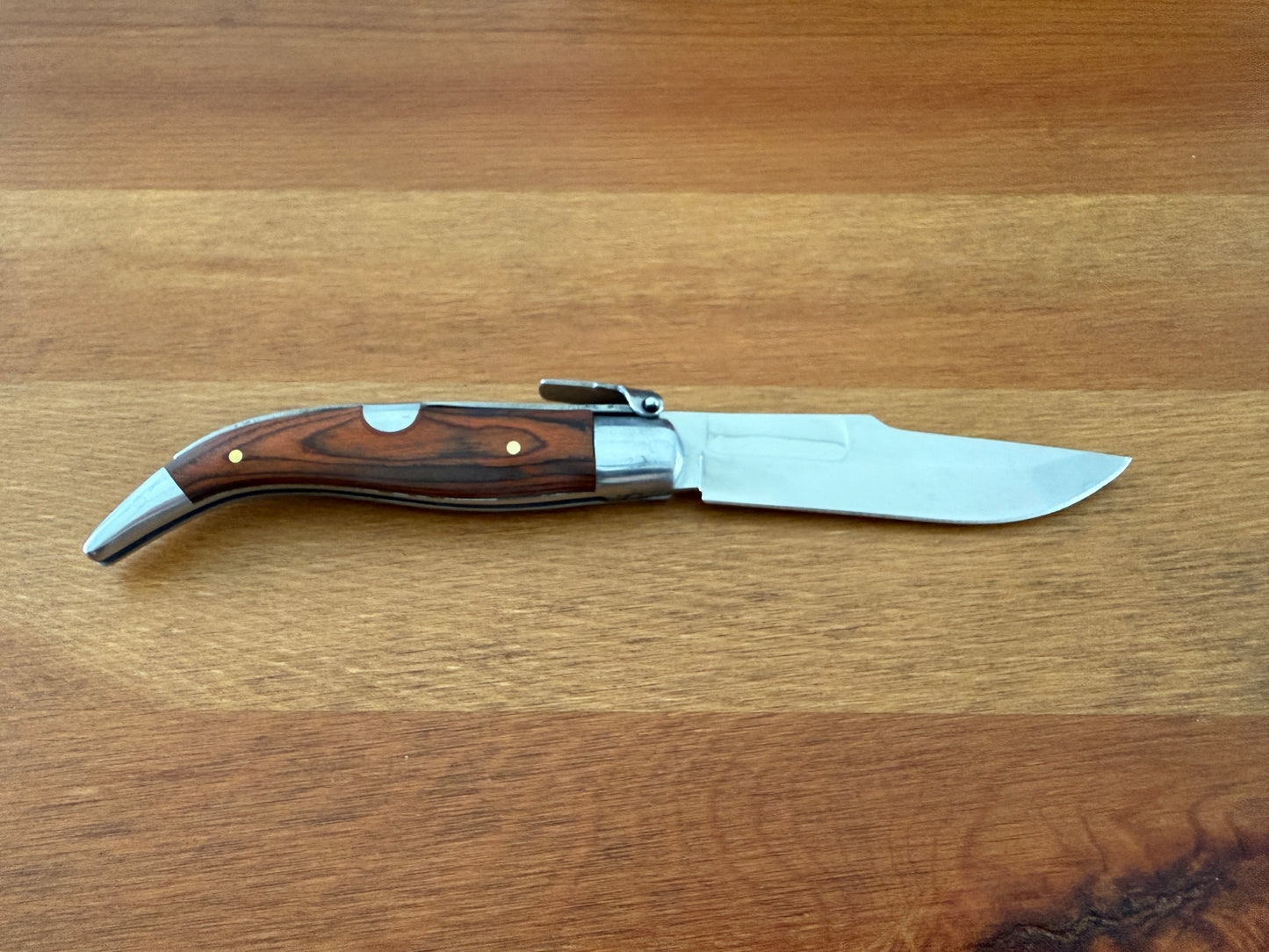 3.14” Spanish Navaja Teja Albacete Pocket Knife Red Wood Handmade - USA Seller