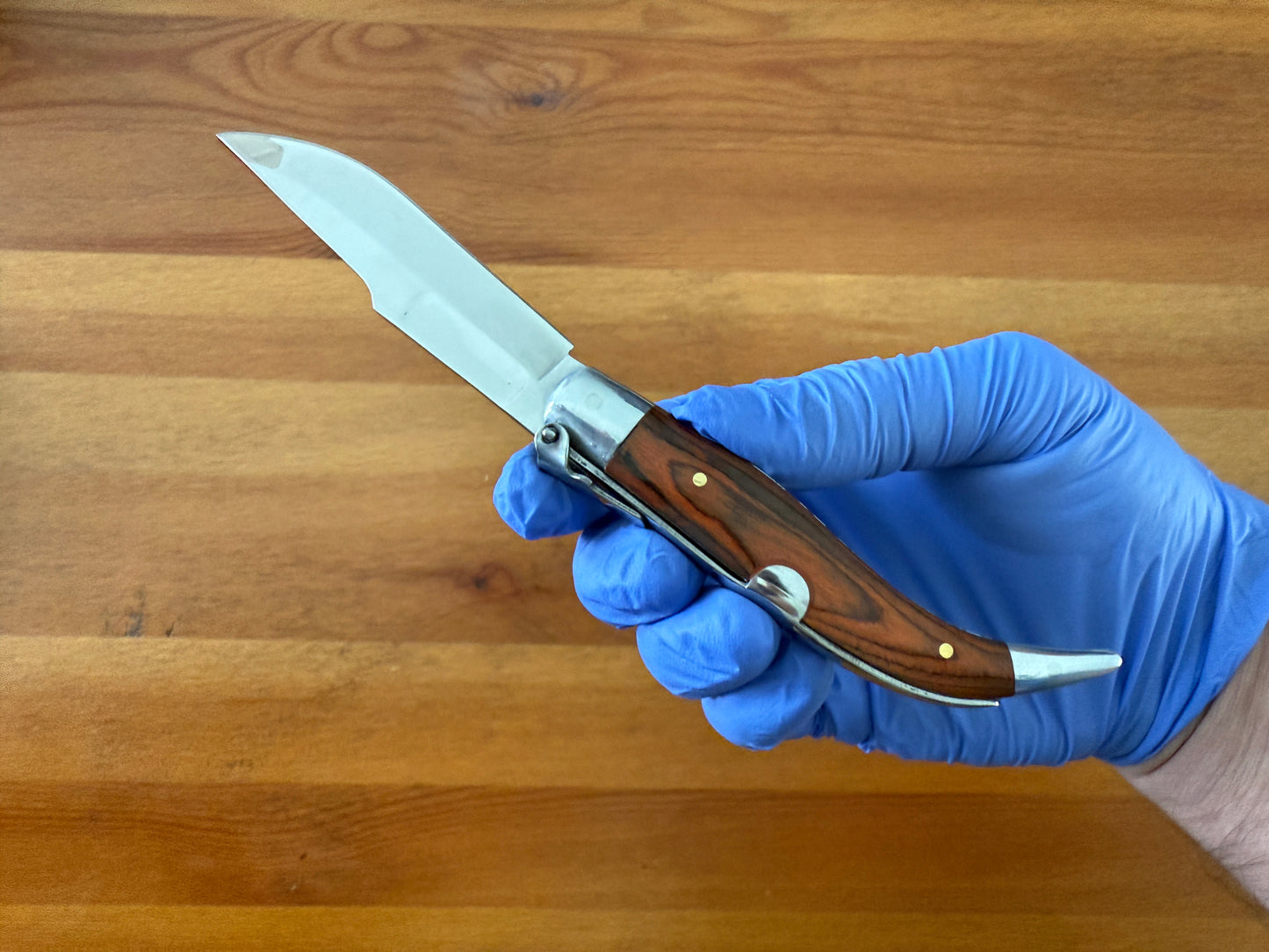 3.14” Spanish Navaja Teja Albacete Pocket Knife Red Wood Handmade - USA Seller