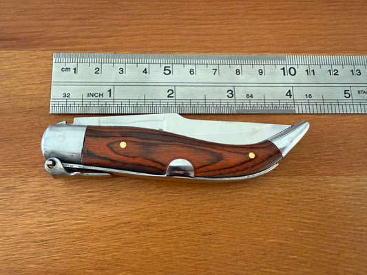 3.14” Spanish Navaja Teja Albacete Pocket Knife Red Wood Handmade - USA Seller