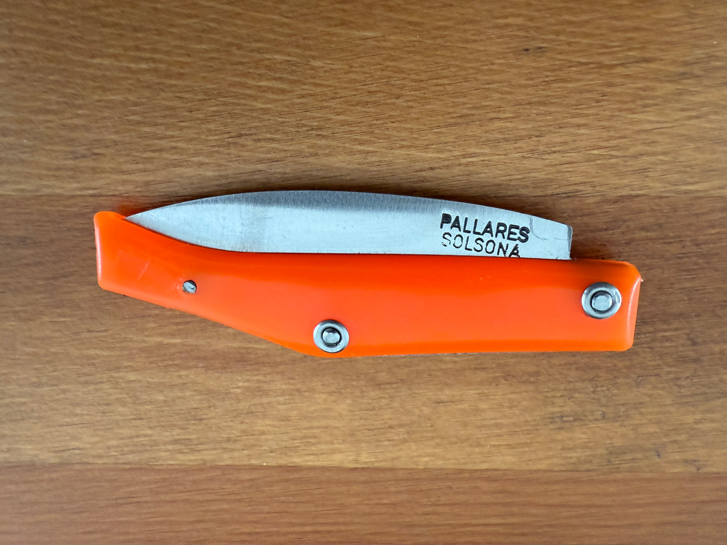 Pallares Solsona Pocket Knife Carbon Steel 2.76" / 7 cm Orange from Spain New