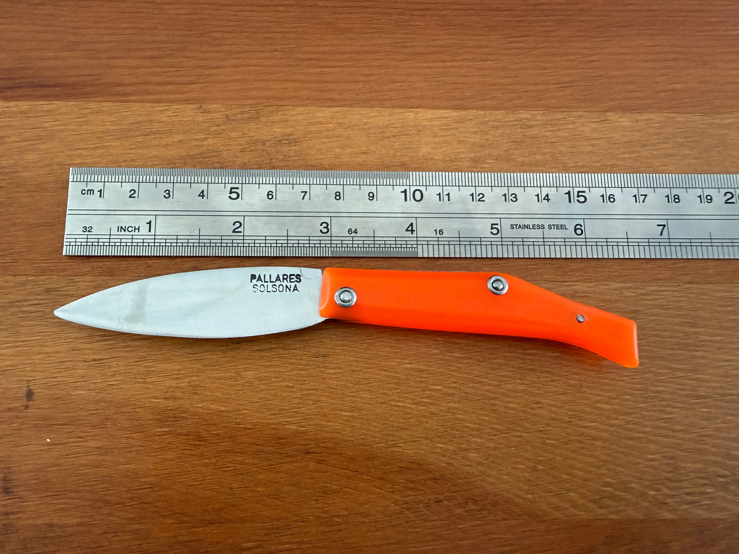 Pallares Solsona Pocket Knife Carbon Steel 2.76" / 7 cm Orange from Spain New