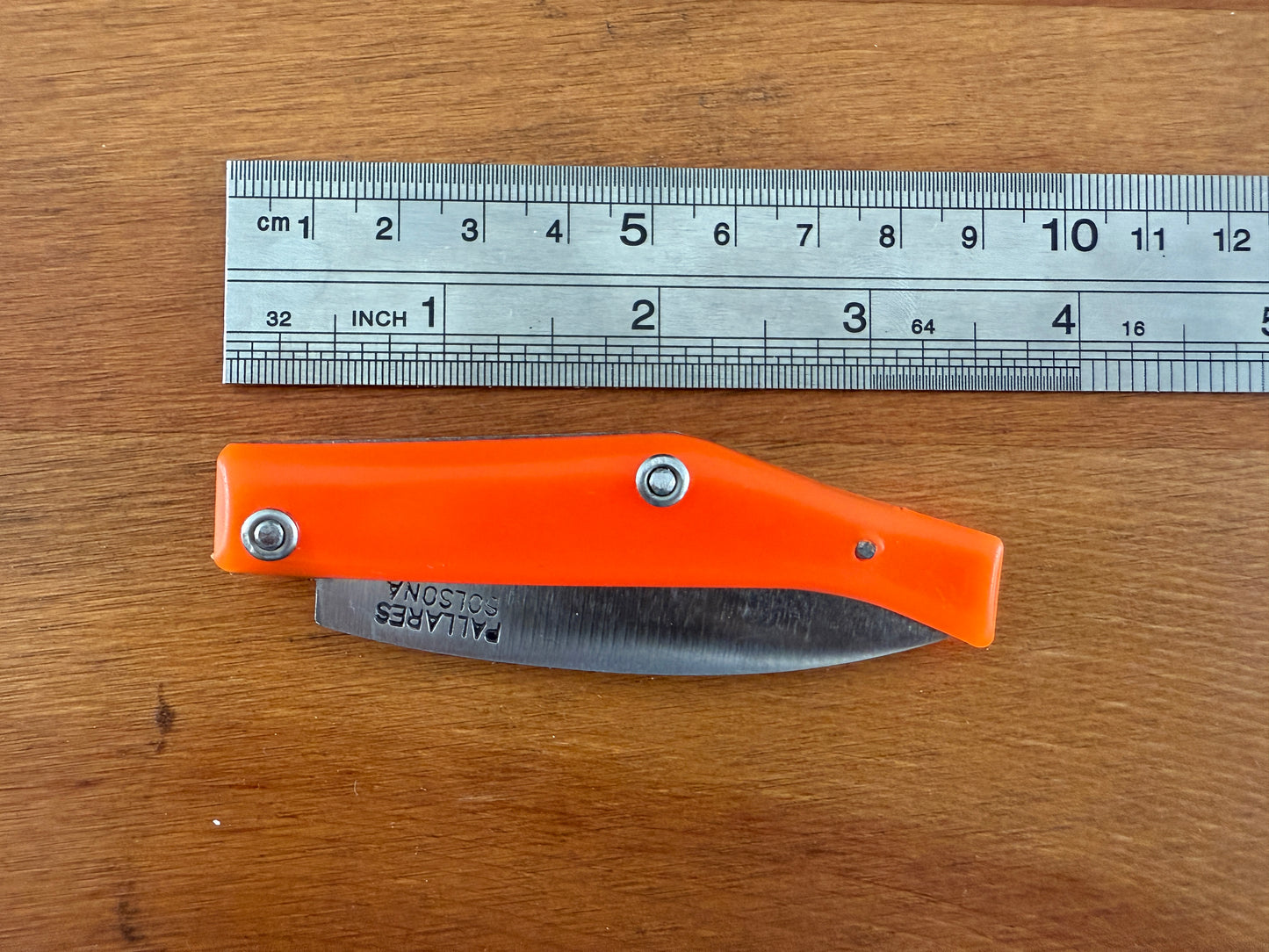 Pallares Solsona Pocket Knife Carbon Steel 2.76" / 7 cm Orange from Spain New