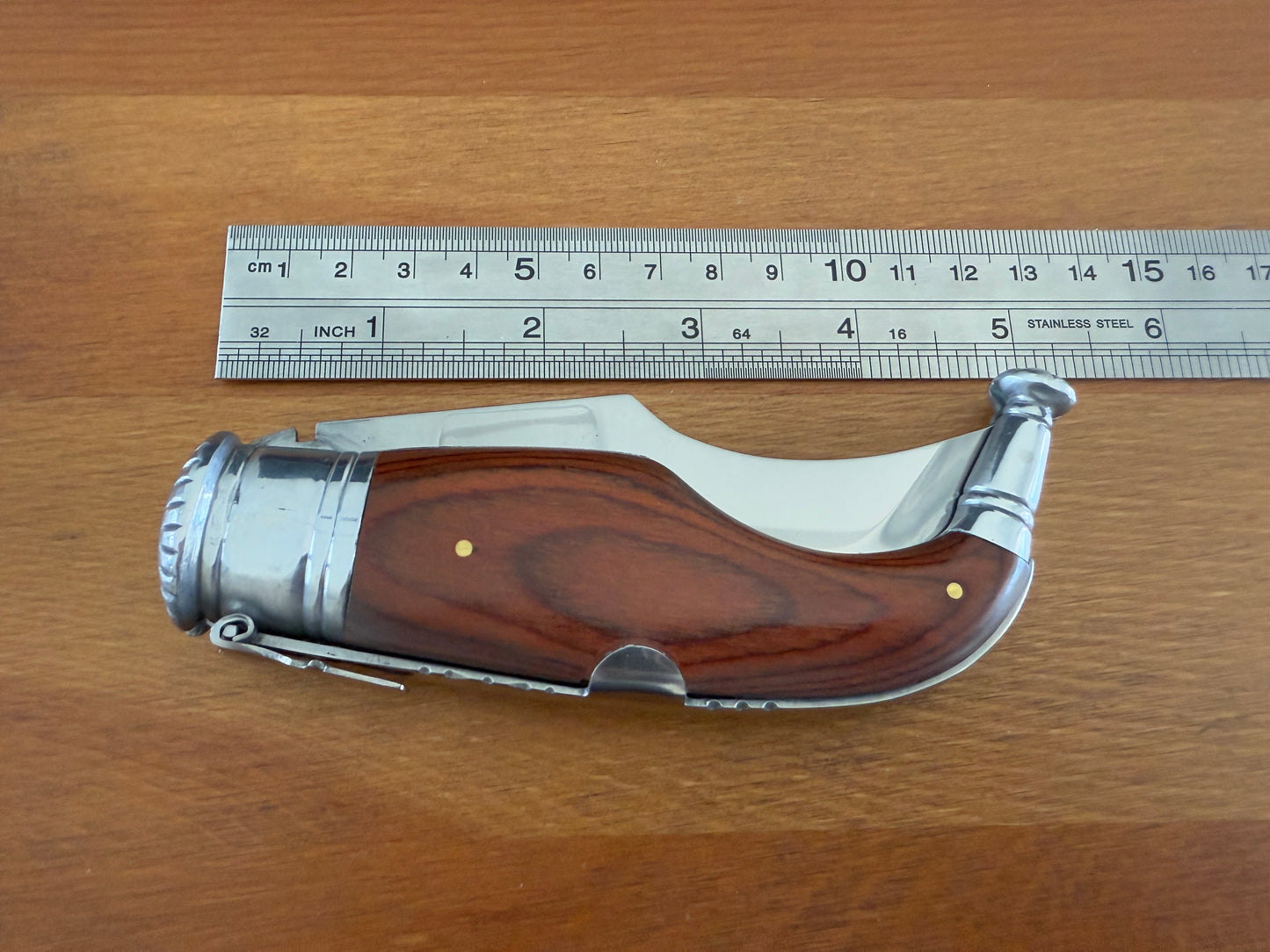 3.5” Spanish navaja lengua vaca pocket knife wood handle handmade - USA seller