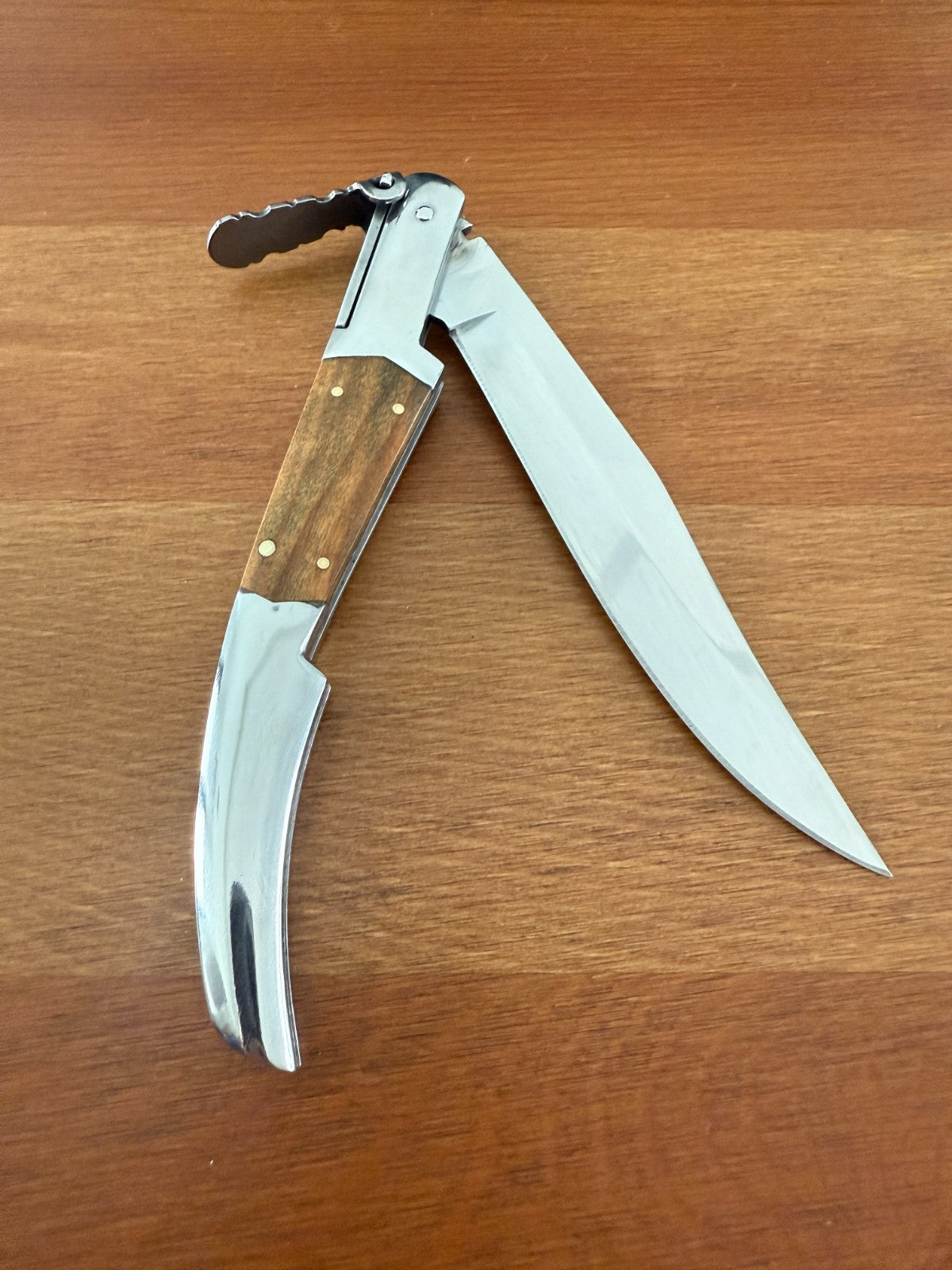 4.3" Arabian Style Navaja with Ratchet Pocket Knife Olive Wood Scales From Spain