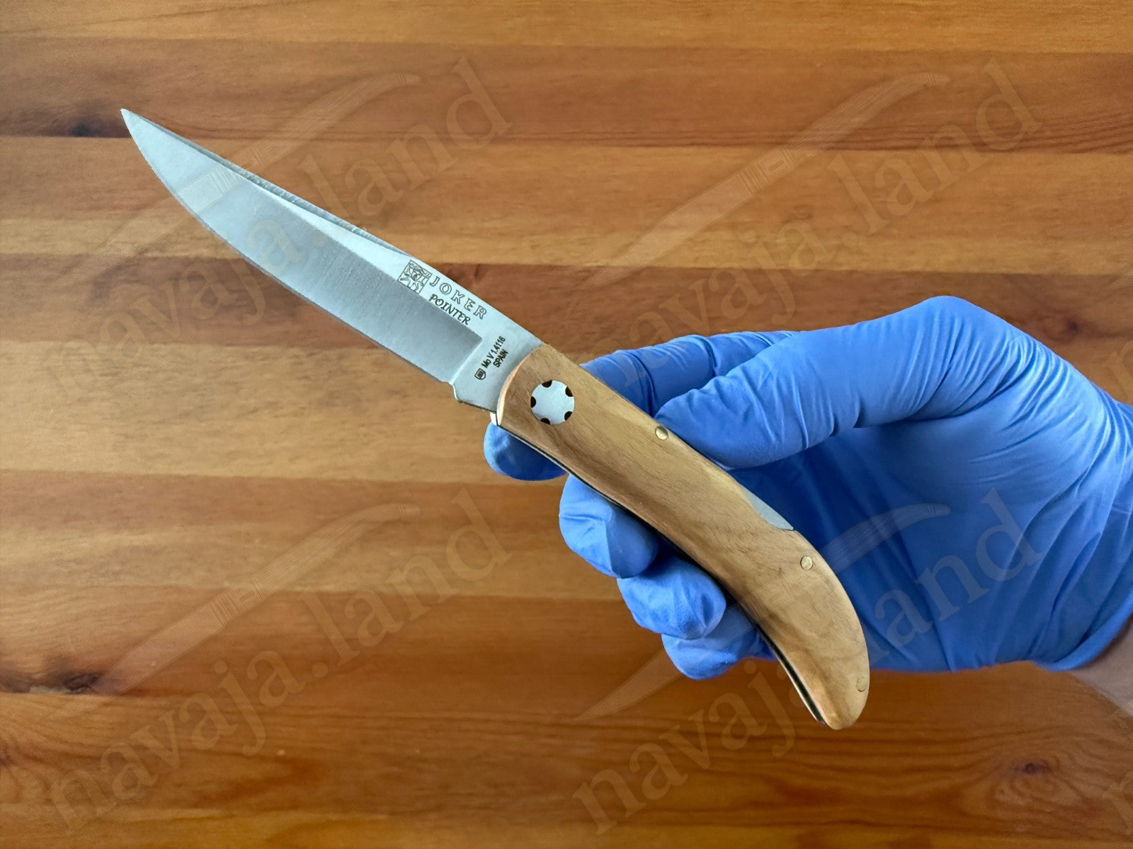 3.15” Joker Pointer Camping Folding Knife (Olive Wood Handle) Handmade in Spain