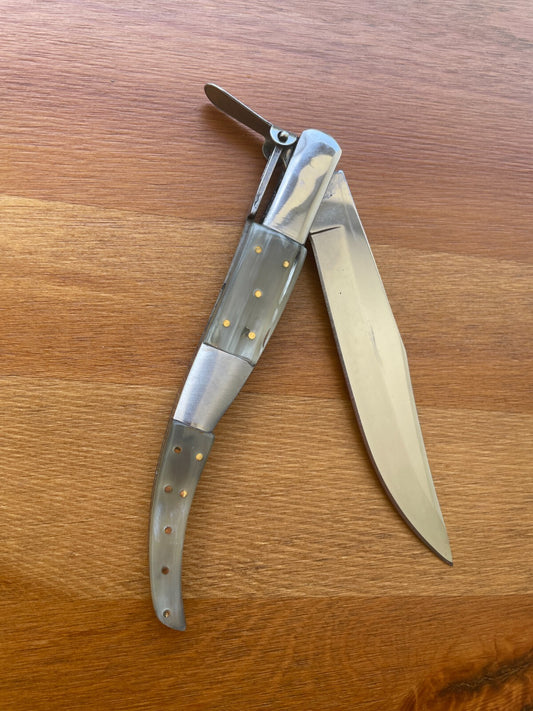 5.11" Arabian Style Navaja Folding Knife Bull Horn Scales w/ Ratchet From Spain
