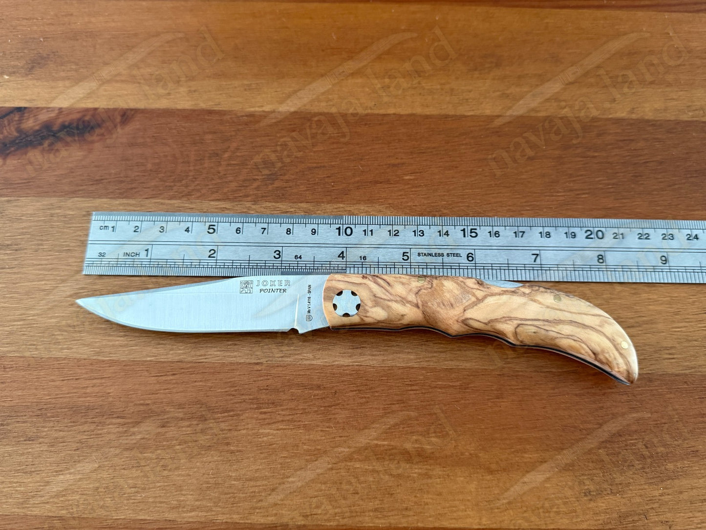 3.74” Joker Pointer Folding Pocket Knife (Olive Wood Handle) From Spain