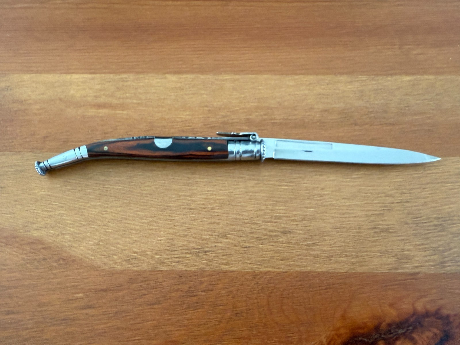 3.9 in. Estilete Spanish Navaja Pocket Knife Pakkawood Handle Billet Lock Spain