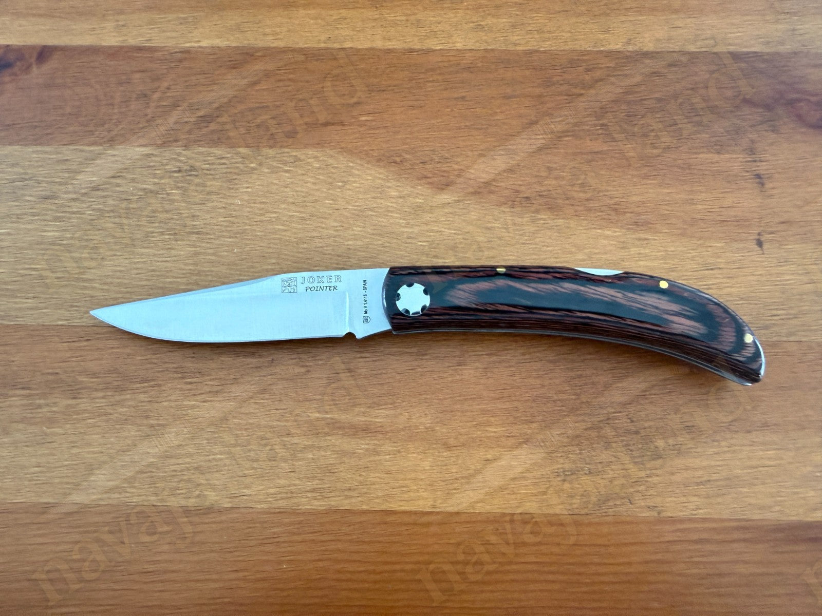 3.54” Joker Pointer Camping Folding Knife (Red Wood Handle) Handmade in Spain