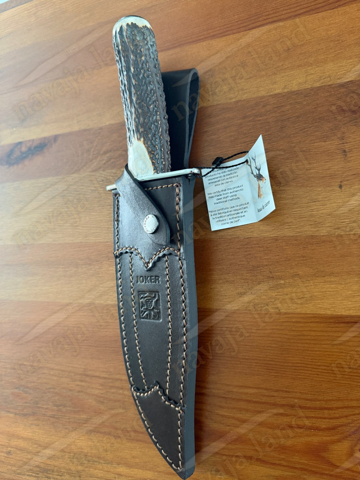 Joker Bowie 20 Hunting Knife – 7.87” MOVA Blade | Deer Antler Handle | Sheath