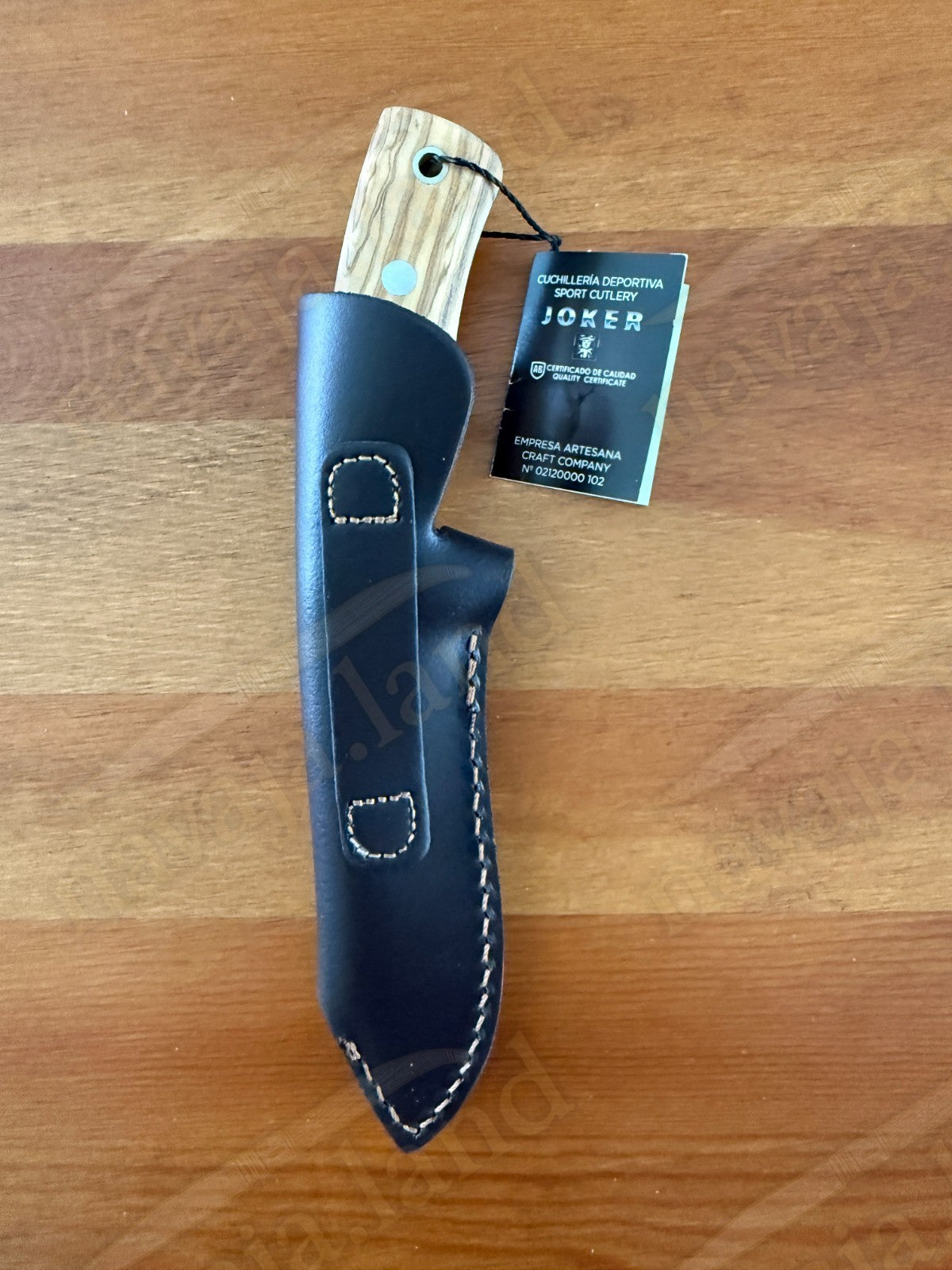 Joker Corzo Hunting Knife 3.93” MOVA Blade | Olive Wood Handle | Leather Sheath