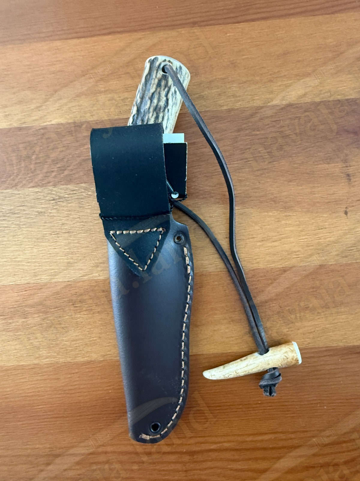 Joker Flecha Hunting Knife 4” MOVA Blade | Deer Horn Handle | Leather Sheath