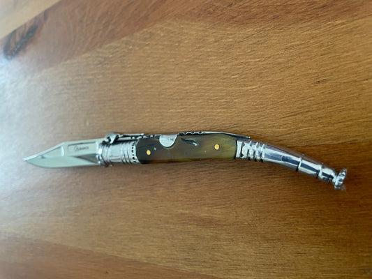 3.34” Spanish Navaja Serrana Folding Pocket Knife Bullhorn Handle - US Seller