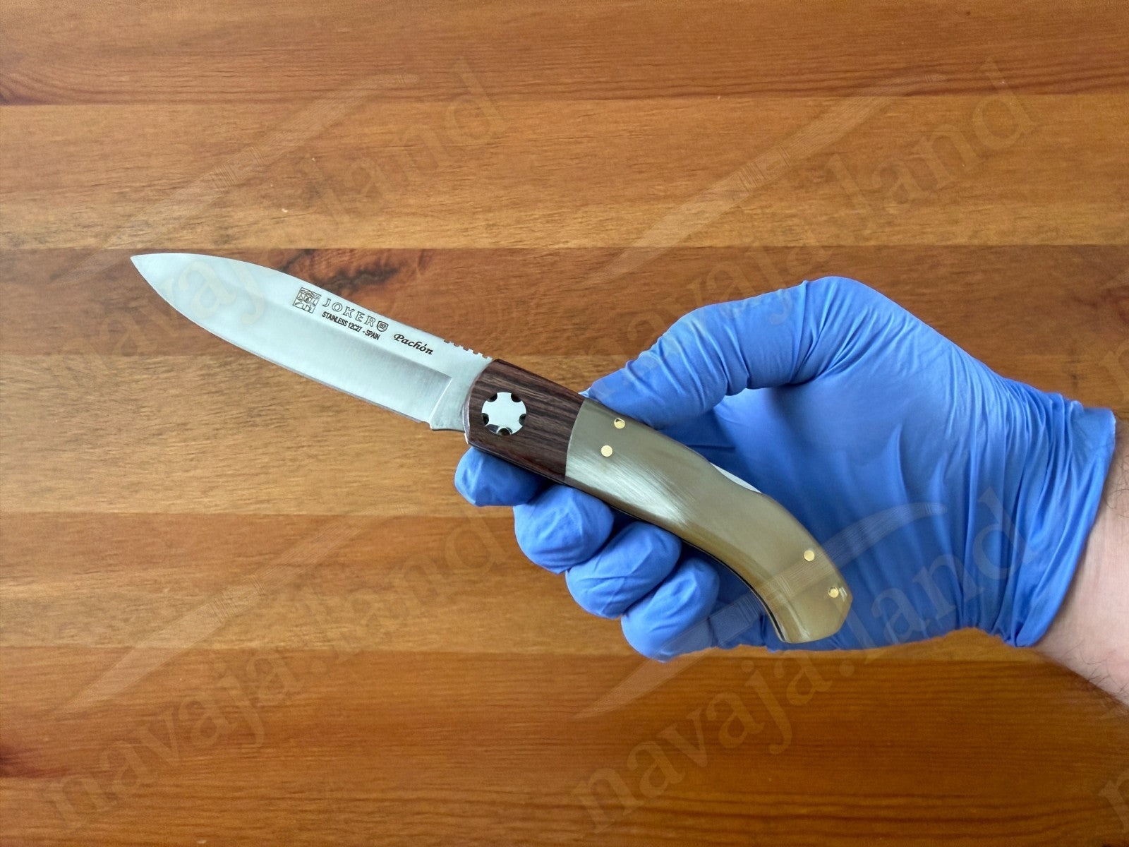 Joker Pachón Folding Knife – Bull Horn & Wood Handle - 3.1" Sandvik 12C27 Blade