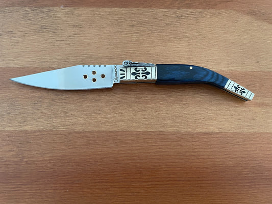 3.5" Luxury Navaja Pocket Knife Blue Stamina/Alpaca Handle Imported from Spain