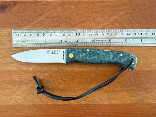 3.2” Joker Artica Bushcraft Folding Knife (Green Jute Micarta Handle) From Spain