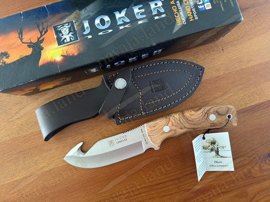 Joker OSO-D Skinning Knife 4.72” MOVA Blade | Olive Wood Handle | Made in Spain