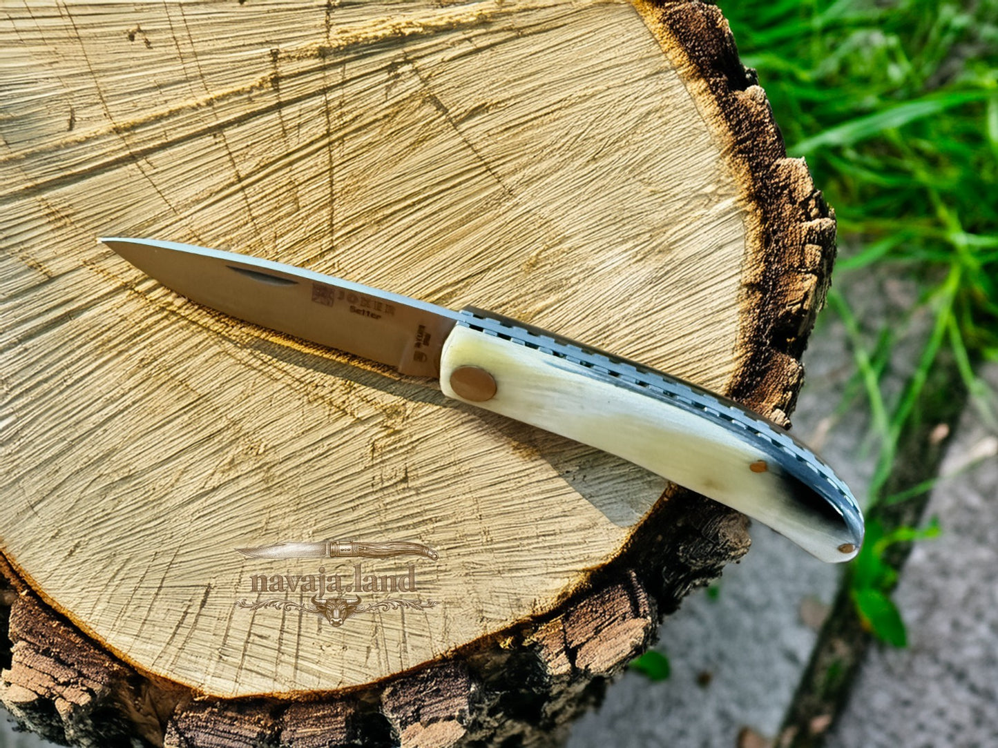 2.56” Joker Setter Bushcraft Folding Knife (Bull Horn Handle) Slipjoint - Spain