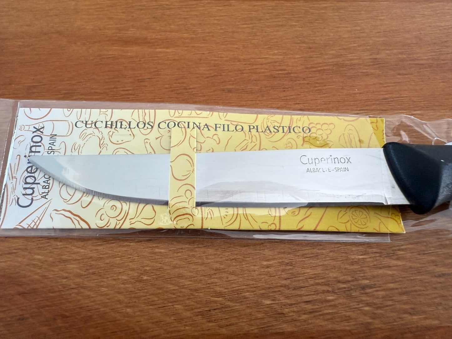 Cuperinox Kitchen Knife 4 in Plain Edge Blade with Plastic Handle From Spain