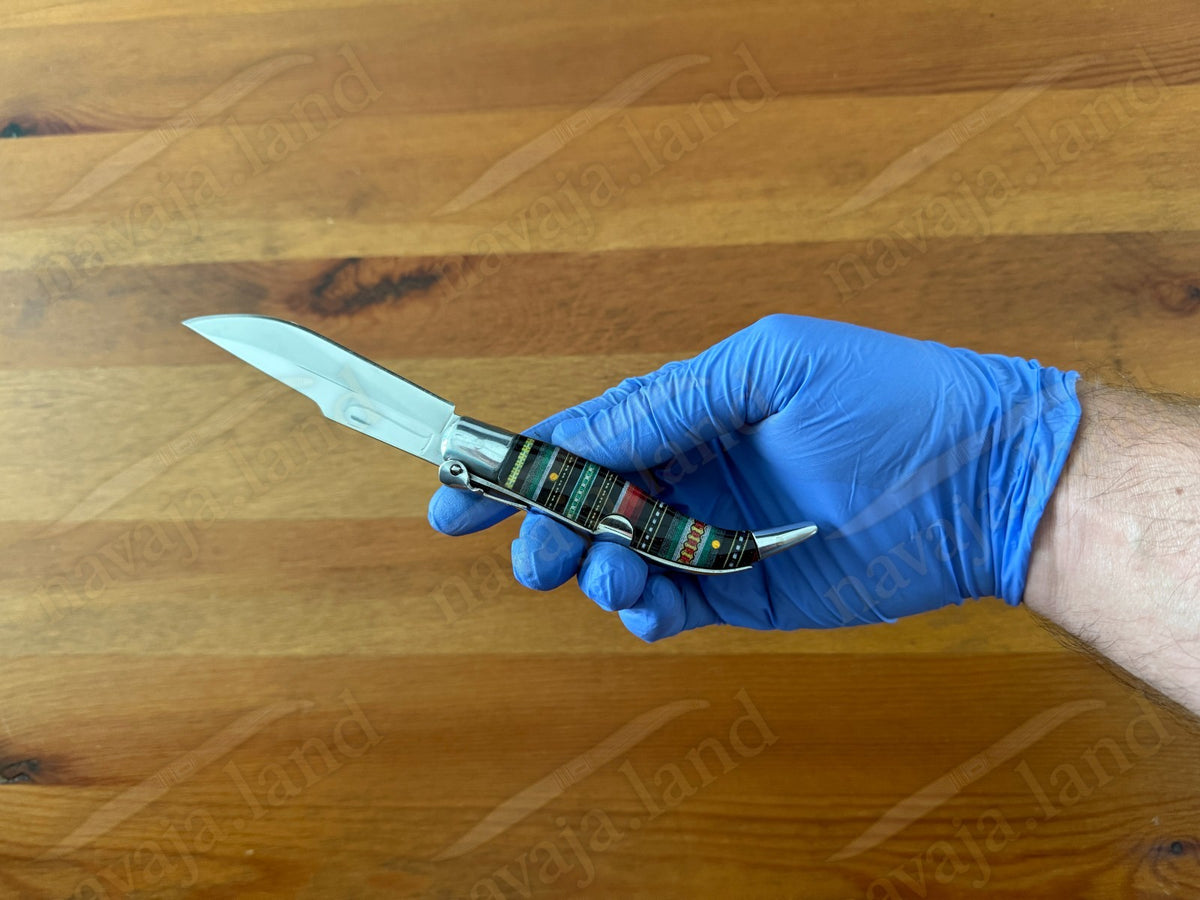 3.2” Spanish Classic Navaja Teja Albacete Style Pocket Knife with RATCHET