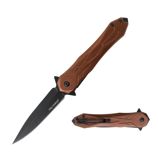 Tac-Force Spring Assisted Knife 3.66" 3Cr13 Spear Point Blade Glass Breaker