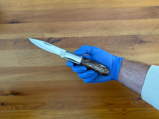 4" 8Cr14MoV Steel Tramuntana Folding Knife Mirror-Polished Bolsters From Spain