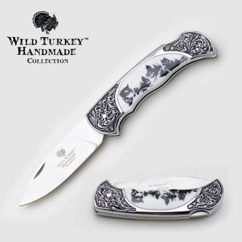 3.5 inch Wild Turkey Handmade Manual Folding Pocket Knife Lockback