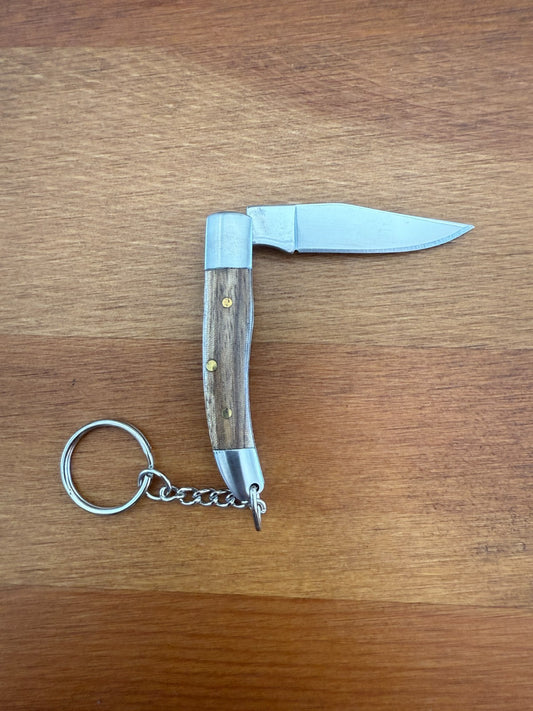 Keychain Mini Navaja 1.8" Stainless Steel Blade Olive Wood Scales From Spain