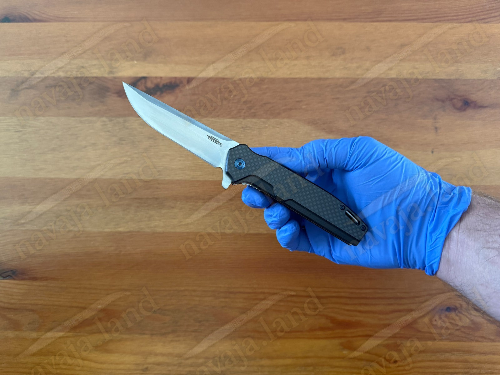 Folding Knife Carbon Fiber & G10 Handle - D2 Steel - 3.3" Blade Presentation Box