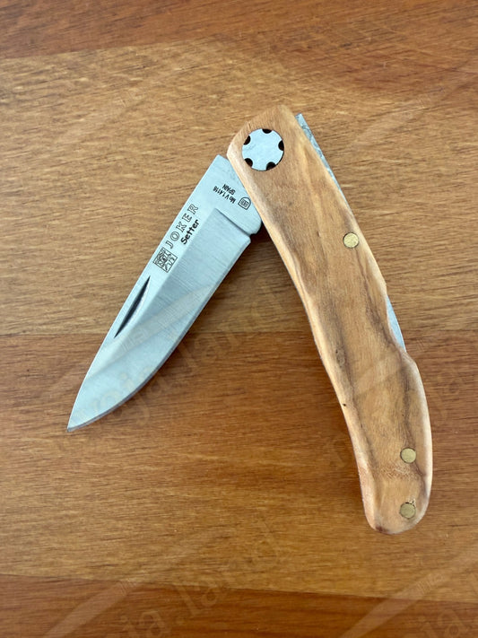 3.15” Joker Setter Bushcraft Folding Knife (Olive Wood Handle) Handmade Spain