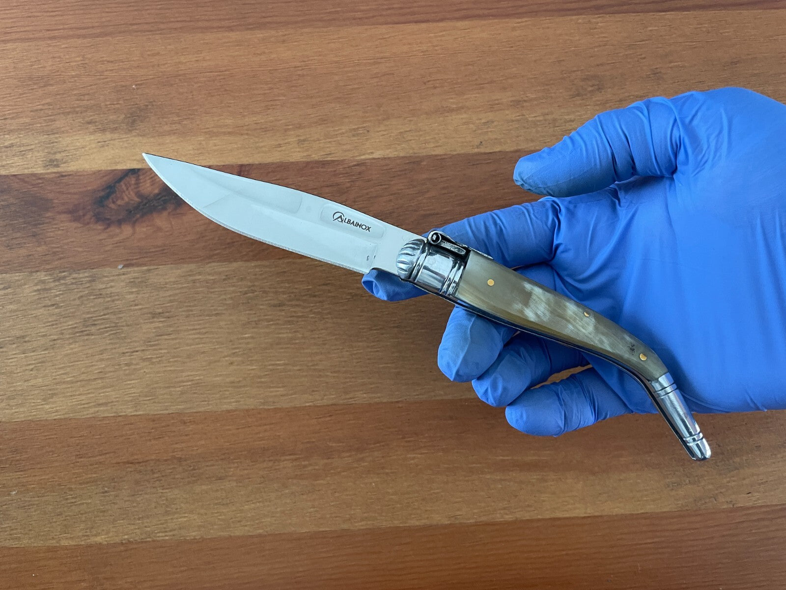 3.8" Spanish Navaja Sevillana Pocket Bullhorn Scales Unique *No ratchet*