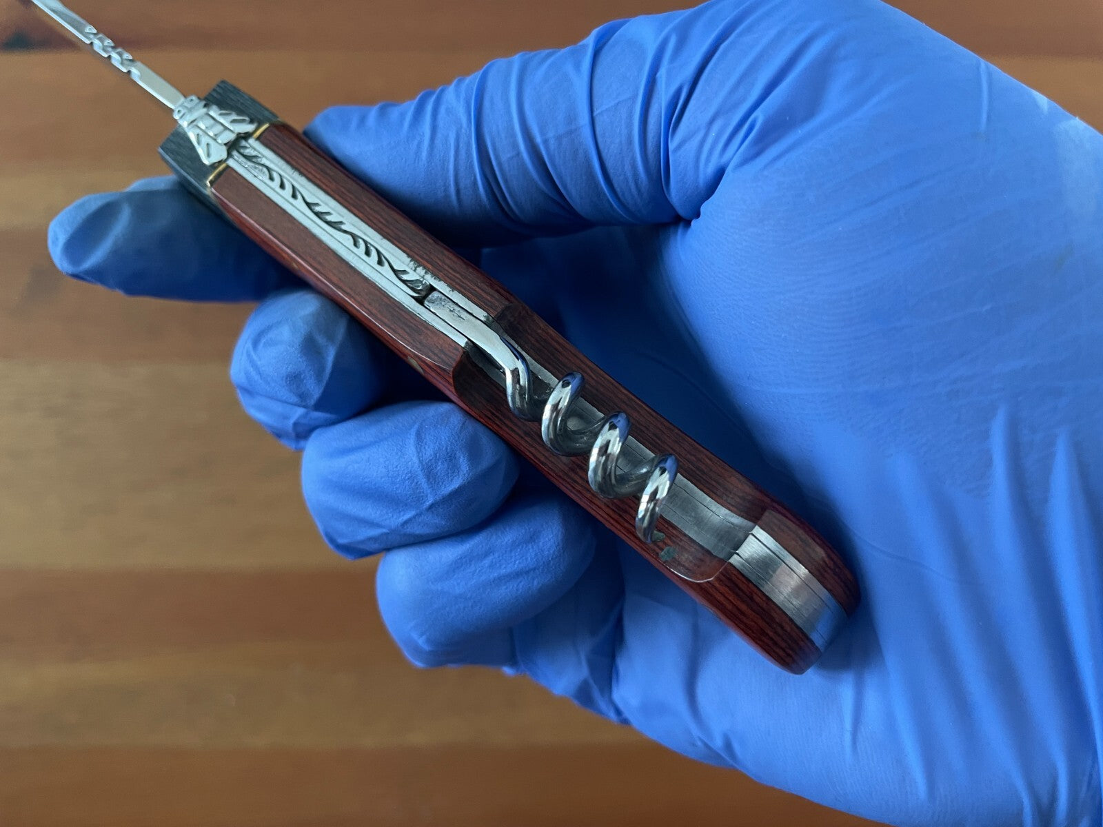 3.54” Navaja Laguiole Folding Pocket Knife Red Stamina/Mikarta Handle Corkscrew
