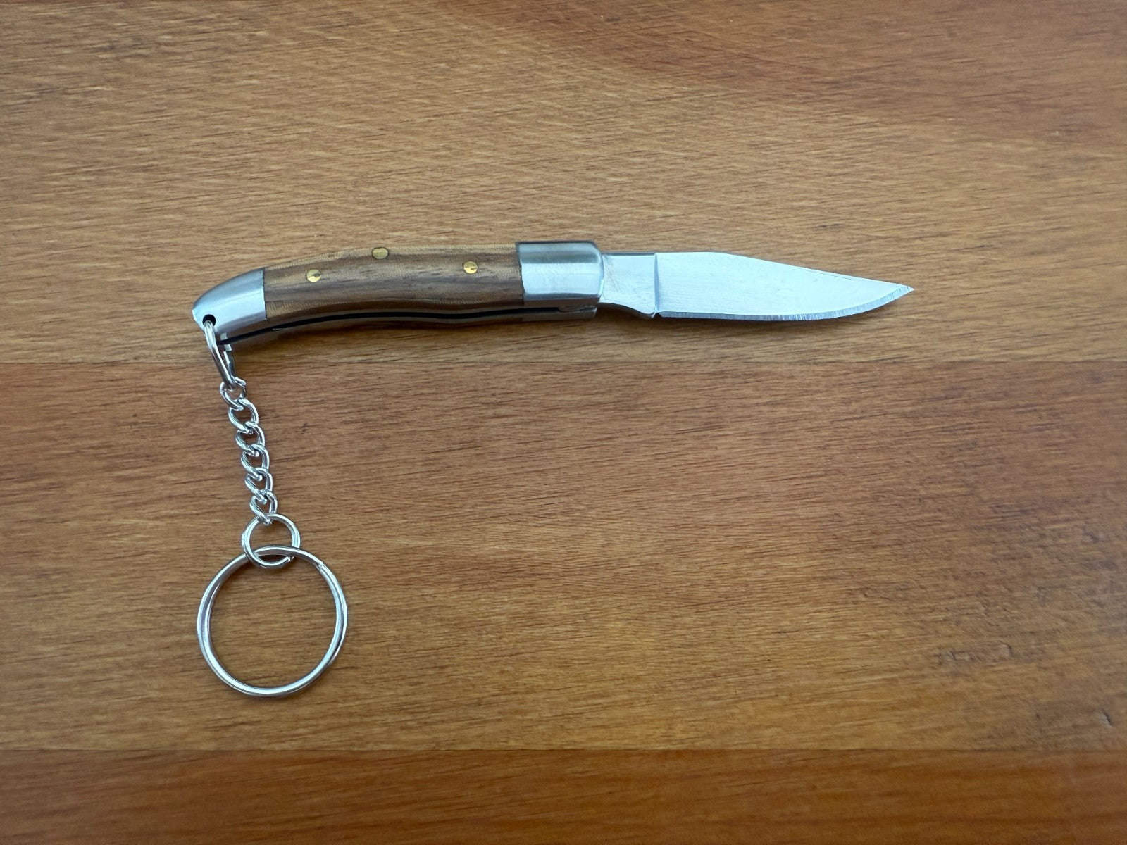 Keychain Mini Navaja 1.8" Stainless Steel Blade Olive Wood Scales From Spain
