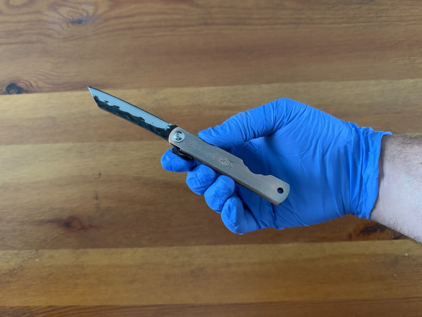 3" Navaja Higonokami Knife Stainless Steel Handle with Satin Bronze Finish