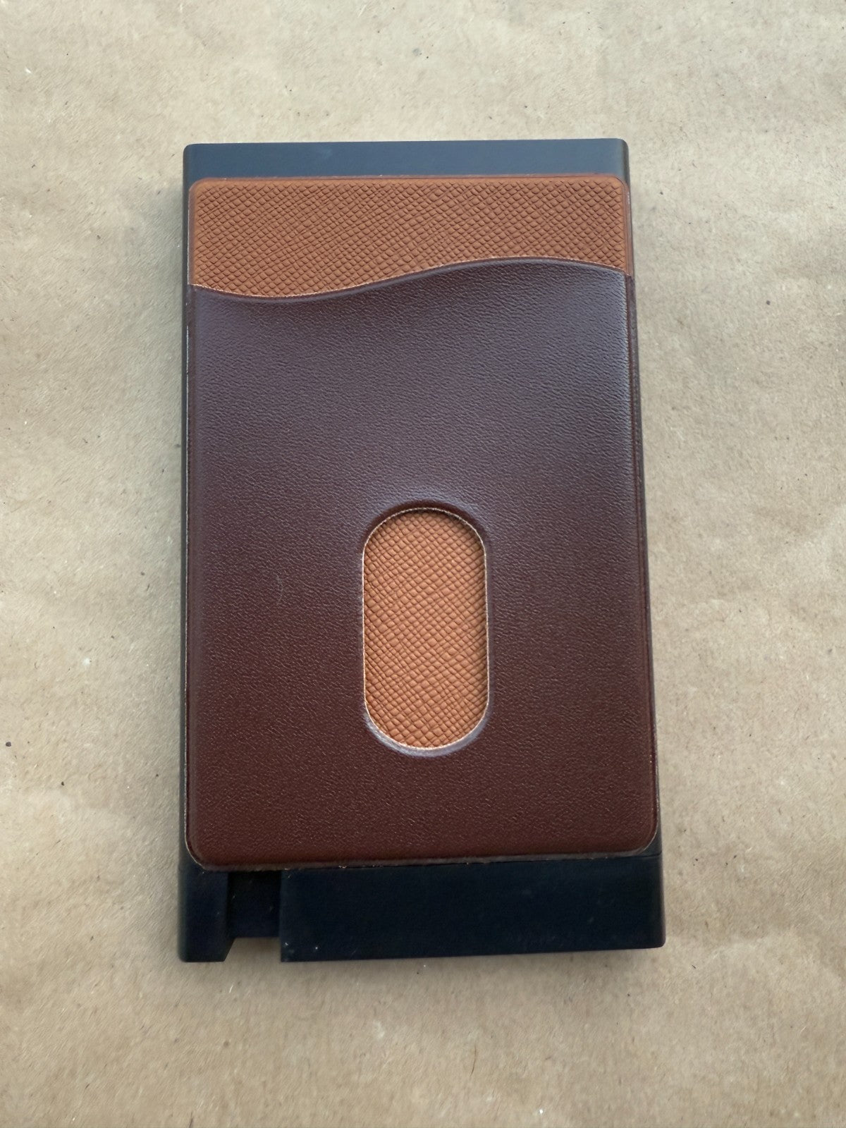 Captain America Pop Up Wallet Brown Leather Credit Card Holder and Cash Aluminum