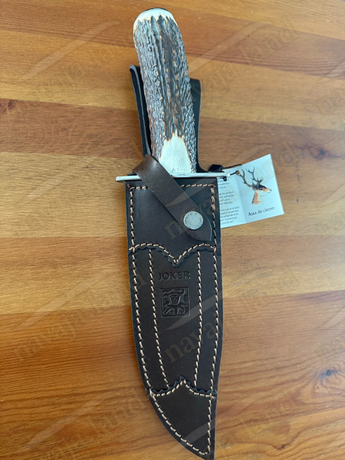 Joker Bowie 20 Hunting Knife – 7.87” MOVA Blade | Deer Antler Handle | Sheath